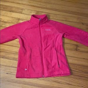 Girls Pink Columbia fleece jacket